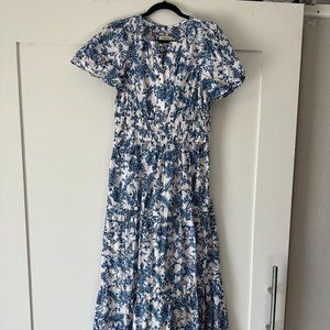 Anthropologie // THE SOMERSET MAXI DRESS / Blue and White / Size Medium
